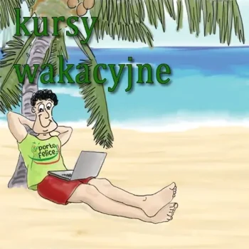 Rysunek studenta na plaży - wakacyjny kurs włoskiego